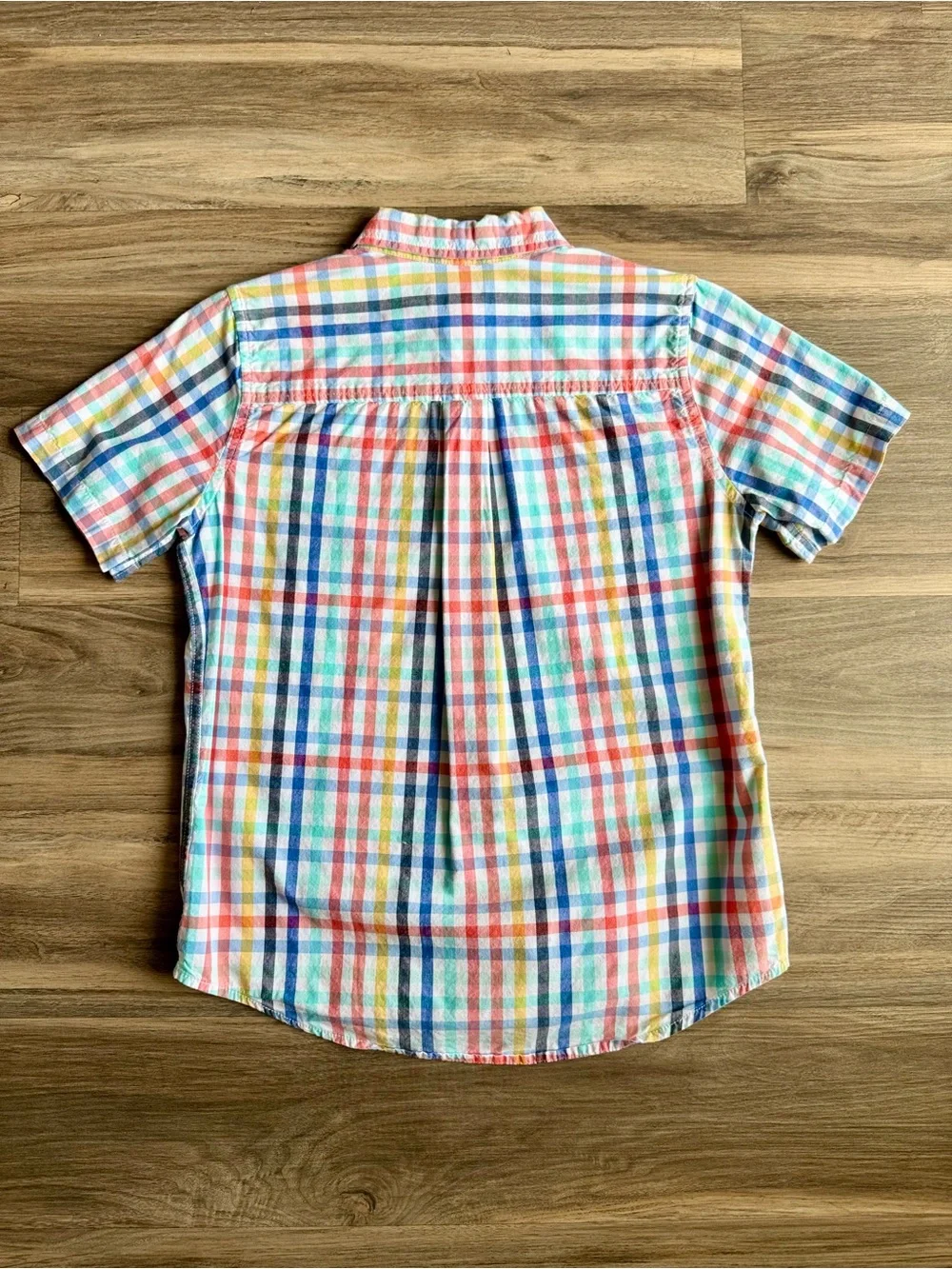 Preppy Boys Multicolor Plaid Cotton Poplin Button Down Shirt 10/12